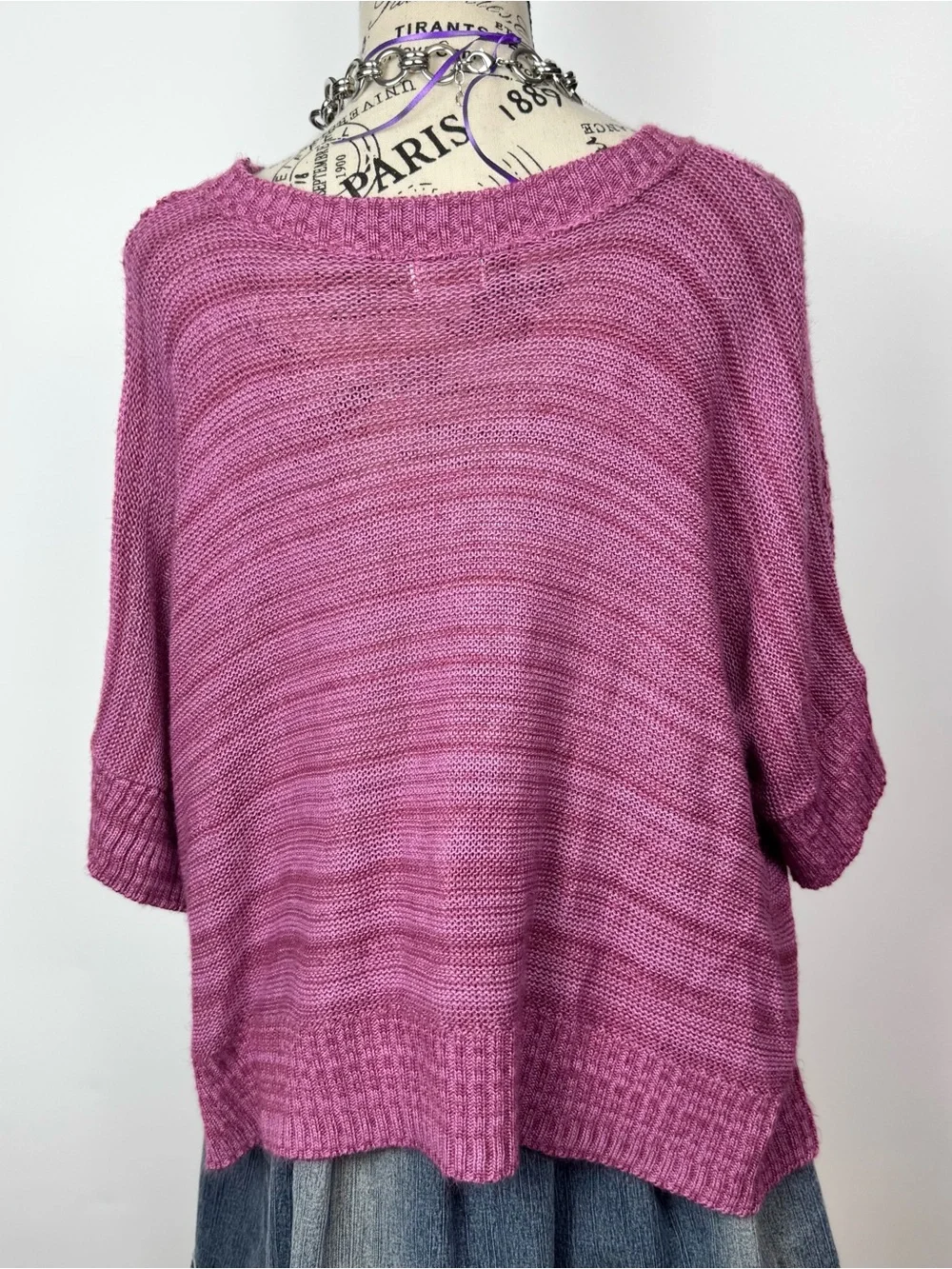 Mossimo Supply Co. Open-Knit Cable Poncho in Pink - Picture 2 of 6